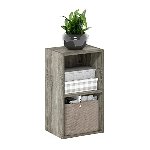 Furinno Pasir 2-stufiges Bücherregal mit offenem Regal, Französische Eiche