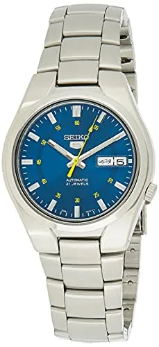 Seiko 5 Automatik Uhr SNK615K1 - Elegante Herrenuhr mit blauem Zifferblatt - Armbanduhren: Hochwertige Herrenuhr mit 21 Jewels Automatikwerk, spritzwassergeschützt und mit leuchtenden Zeigern für optimale Ablesbarkeit.