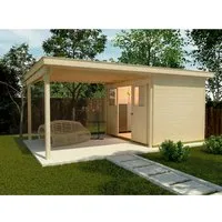 Gartenhaus weka Lounge-Haus 1 - 300 cm mit Fußboden - Gartenhäuser, Geräteschuppen & Carports - Stilvolles Lounge-Haus mit großzügigem Raumangebot und modernem Flachdach für entspannte Stunden im Freien.