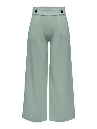 JdY Damen JDYGEGGO New Long Pant - Damen-Hosen mit seitlichen Eingrifftaschen, edlen schwarzen Knöpfen und abgesteppter Saumkante für einen modernen Look.