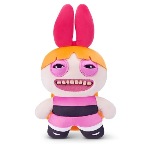 Fuggler Powerpuff Girls 22cm Plüsch (Blossom) von ZURU – Funny Ugly Monster Kuscheltier mit menschenähnlichen Zähnen, Sammel-Plüschtier für Kinder, Twens, Teens, Erwachsene und Cartoon-Fans
