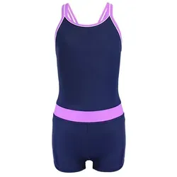 Aquarti Mädchen Badeanzug Racerback mit Bein - Bequemer Kinder Badeanzug mit Racerback und Hotpants, ideal für Strand und Schwimmunterricht. Der elastische, schnelltrocknende Stoff sorgt für Bewegungsfreiheit und UV-Schutz. Modische Farben und optimale Passform machen ihn zum Hingucker.