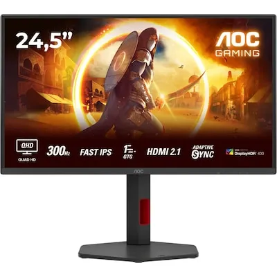 24,5" Q25G4SR Gaming Monitor - LED-Monitor für Gamer, 2560x1440 QHD @ 300 Hz, blitzschnelle Reaktionszeit von 0.3 ms für ein ruckelfreies Spielerlebnis.