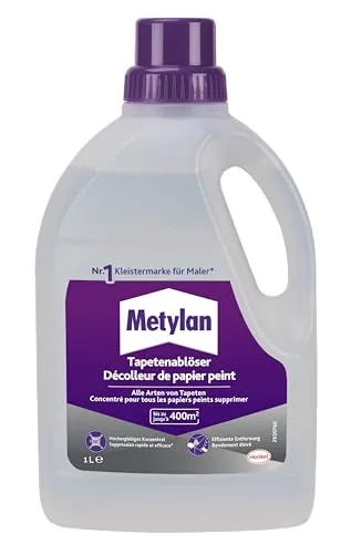 Metylan Tapetenlöser 1,0 l - Sonstige Klebemittel - kraftvolles Konzentrat für schnelles und müheloses Entfernen von alten Tapeten, ideal für Renovierungsarbeiten.