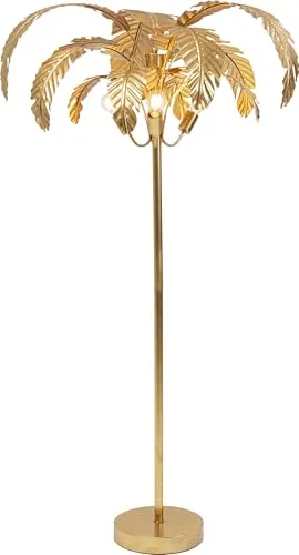 Kare-Design Stehleuchte Palmera, Gold - Elegante Stehleuchte aus Metall mit goldener Oberfläche, ideal für stilvolle Innenbeleuchtung und setzt besondere Akzente in jedem Raum.