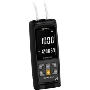 PCE PME 10 - Digitales Manometer - Windmesser, präzise Differenzdruckmessung mit akustischem Alarm und 13 wählbaren Druckeinheiten, ideal für Klimaanlagen und Lüftungen.