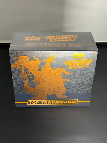 Pokémon - Weg des Champs Top Trainer Box Glurak Champions Path DE - TCG OVP Display mit exklusivem Glurak V Promo-Karte, ideal für Sammler und Pokémon-Fans, neu und originalverpackt!