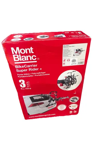 Mont Blanc Heckklappen Fahrradträger für 3 Räder – 45kg Bike Carrier - Fahrradheckträger für bis zu 3 Fahrräder mit lackschonendem Schutz – ideal für Ausflüge und Urlaubsreisen. Einfache Montage mit Textilgurten und Abstandshaltern für sicheren Transport.