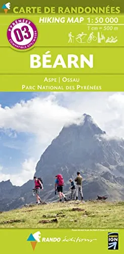 Carte de randonnées Pyrénées Béarn - Aspe - Ossau - Parc National des Pyrénées
