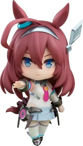 Good Smile Company Uma Musume Pretty Derby Nendoroid Mihono Bourbon 10 cm - Actionfigur von Mihono Bourbon aus 'Uma Musume: Pretty Derby', 10 cm groß mit austauschbaren Gesichtern und Zubehör für kreative Posen.