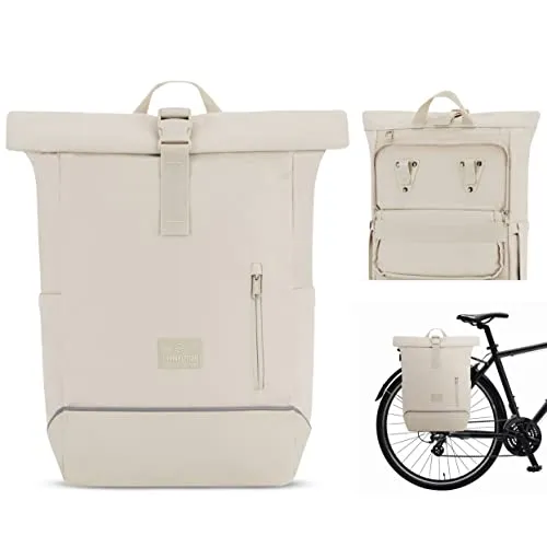 Johnny Urban Robin Medium Bike Fahrradtasche & Rucksack - 2-in-1 Fahrradtasche und Rolltop-Rucksack aus nachhaltigem, wasserabweisendem Material. Perfekt für den täglichen Gebrauch, mit reflektierenden Streifen für Sicherheit und einem gepolsterten Laptopfach.