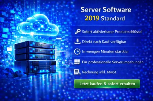 Windows Server 2019 Standard Retail Produktschlüssel 2 Aktivierungen Download
