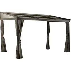 Sojag Aluminium Terrassenüberdachung Budapest 1012 | Bronze | 298x364x243 cm - Außenanbau mit modernem Design, langlebiger Aluminiumkonstruktion und einzigartigem verstellbarem Dach für individuelle Sonnen- oder Schattennutzung – ideal für ganzjährigen Einsatz.