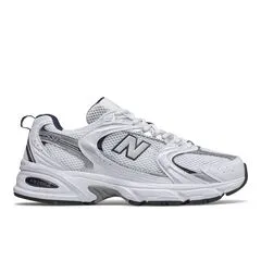 New Balance MR 530 SG Damen Sneaker - Weiß Blau, EUR 40.5 - Retro-Design mit verstärkenden Synthetik-Overlays für Stabilität und einer komfortablen ABZORB-Mittelsohle, die jeden Schritt dämpft. Ideal für stilvolle und bequeme Outfits.