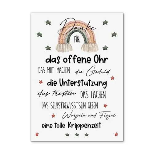 Nastami Postkarte DANKE für Lehrer und Erzieher - Schöne DIN A6 Postkarte mit glänzender Vorderseite, ideal als Abschiedsgeschenk. Platz für persönliche Worte auf der Rückseite, perfekt für den Dank an Erzieher und Lehrer.