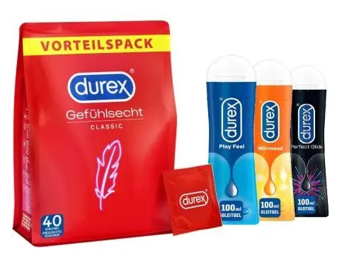 Durex Gefühlsecht-Set mit Durex Gefühlsecht Classic Kondome - Hauchzart für inte