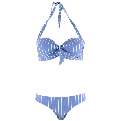 VIVANCE Damen Bikini Set 50550357 Bügel Neckholder Blau Weiß gestreift / 36 E /