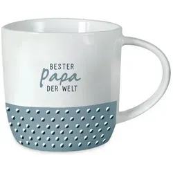 Grafik-Werkstatt Kaffeetasse mit Spruch 300 ml Porzellan Tasse Bester Papa der Welt, Weiß