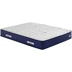 Yatas Taschenfederkernmatratze Athletic, Weiß, Dunkelblau, Textil, H3, Füllung: Hohlfaser, rechteckig, 90x200 cm, Oeko-Tex® Standard 100, Ober- und Unterseite versteppt, für Hausstauballergiker geeignet, optimale Belüftung, Tragegriffe, atmungsaktiv, Sitzkantenverstärkung, schadstoffgeprüft, alternative Größen erhältlich, orthopädische Matratze, Bezug aus 3mesh® Abstandsgewirke, Schlafzimmer, Matratzen Shop, Matratzen, Taschenfederkernmatratzen