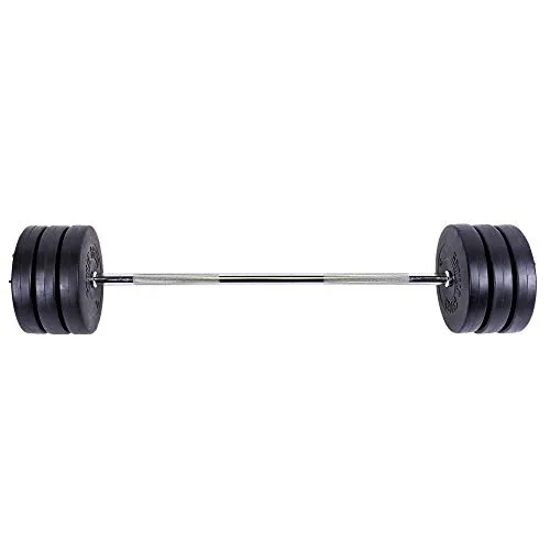 GORILLA SPORTS Hantel-Set 30kg mit Langhantelstange - Hantelset mit 30mm Langhantelstange und 6 Kunststoff-Hantelscheiben, ideal für sicheres Training zu Hause und schützt Böden und Hände bei Stürzen.