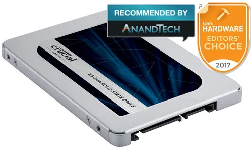 Crucial MX500 500GB SSD - 2,5 Zoll, intern, S-ATA III, ultraschnelle Lese- und Schreibgeschwindigkeit bis 560/510 MB/s, ideal für leistungsstarke PCs