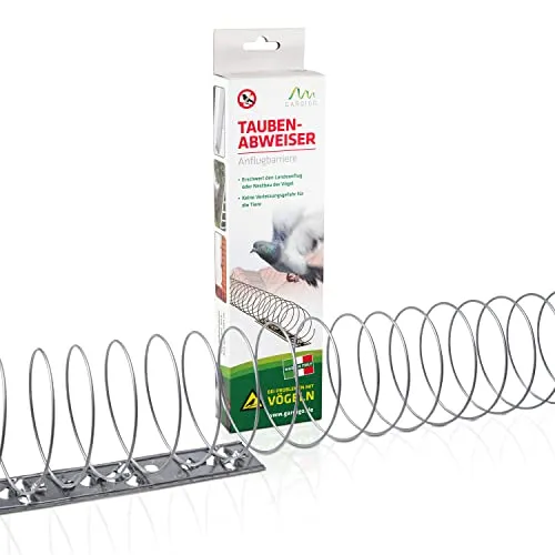 Gardigo® Taubenabwehr Spirale 5m - Edelstahl Vogelabwehr - Vogelabwehr Spirale aus rostfreiem Edelstahl, wetterfest und tierfreundlich. Ideal für Balkon und Terrasse, schützt vor Tauben und deren Verschmutzung.