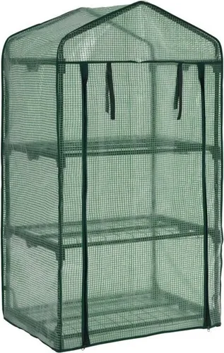 Gewächshaus Balkon Garten Gemüsegarten mit drei Regalen für Blumen 69 x 49 x 125 cm