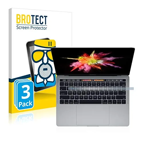 BROTECT Entspiegelungs Schutzglas für Apple MacBook Pro 13" 2017 (Unteres Display) (3 Stück) Schutzfolie Panzer Folie Glas Matt [Kratzfest 9H]