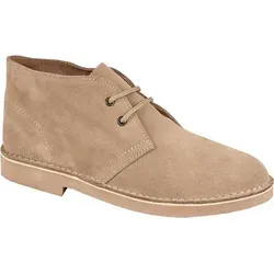 Roamers Unisex Desert-Boots - Wildleder Schnürschuhe (44,5 EU, Stein) - Wanderschuhe aus echtem Wildleder, ungefüttert und mit rutschfester TPR-Sohle für optimalen Komfort auf jedem Terrain.