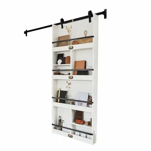 Loberon Schiebetür Besançon - Paravents & Raumteiler, origineller und platzsparender Organizer aus Mangoholz und Eisen mit Antik-Finish, ideal für Privatsphäre und Ordnung.