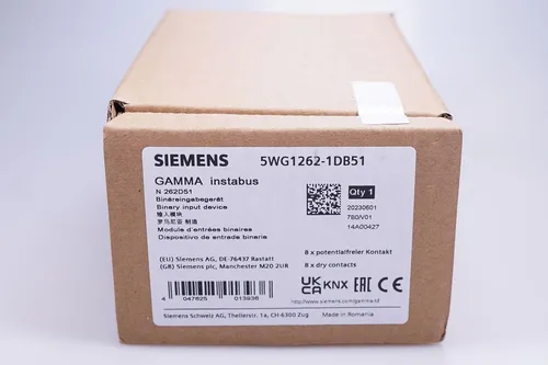 Siemens 5WG1262-1DB51 GAMMA instabus N 262D51 Binäreingang 8 x potentialfrei - SPS-Ein-/Ausgangsmodule mit 8 potentialfreien Eingängen, ideal für die einfache Simulation von Eingangszuständen und Statusanzeigen über LED-Taster.