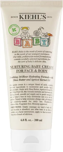 Kiehl's Nurturing Baby Cream 200 ml - Sanfte Creme für Gesicht & Körper, ideal für empfindliche Babyhaut. Enthält natürliche Wirkstoffe wie Aprikosenkern-Öl, Olivenöl und Sheabutter für optimale Feuchtigkeit und Schutz.