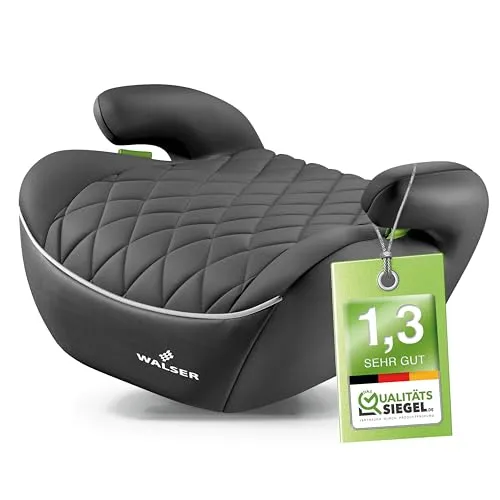 Walser Kindersitz Andy R129 - Sitzerhöhung für 125-150 cm, grau, ergonomisch geformt und komfortabel gepolstert, ideal für Kinder von 6-12 Jahren