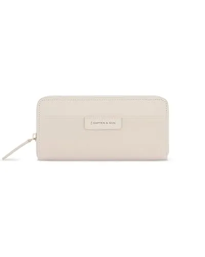 Kapten & Son Geldbörse Damen | Bergen Pro Wallet Large Sandstone | Damen Portemonnaie Groß Beige | Geldbeutel mit 14 Kartenfächern & Kleingeldfach | 10x 20x3 cm