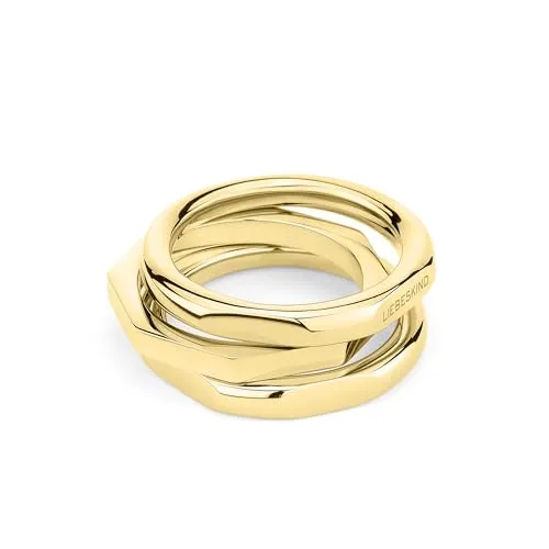 Liebeskind Berlin Ring-Set LJ-1496-R-54 IP Gold - Ringe für Damen, zeitloses Design aus hochwertigem Edelstahl in IP Gold, ideal zum Kombinieren und als Geschenk für besondere Anlässe.