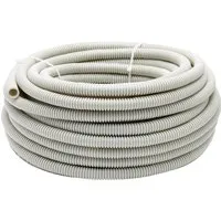Isolierrohr leicht EN 16 - 25 m flexibel - Helles gerilltes Isolierrohr EN 16, 25 m lang, ideal für Aufputzmontage. Flexibles Kunststoffmaterial für Temperaturen von -5 °C bis +60 °C, mit hoher Druckfestigkeit.