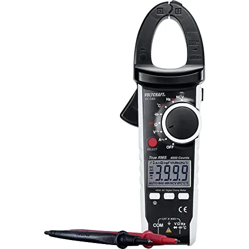 VOLTCRAFT VC585 Stromzange digital CAT III 600 V - Strommessgerät für präzise AC-Messungen bis 400 A, ideal für Elektriker und Techniker, mit digitaler Anzeige und robustem Design.