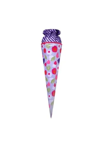 ergobag Schultüte BlütenzauBär - Lila, 2-in-1 Aufbewahrungsbeutel und Kissen, individuell gestaltbar mit Kletties, aus 100% recyceltem Material
