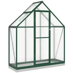 furnicato Gewächshaus 169x58x202 cm - Stabiler Aluminiumrahmen - Geräumiges Gewächshaus mit robustem Aluminiumrahmen und polycarbonat Seitenwänden. Ideal für den professionellen Einsatz und die Aufzucht von Pflanzen. Maße: 169x58x202 cm.