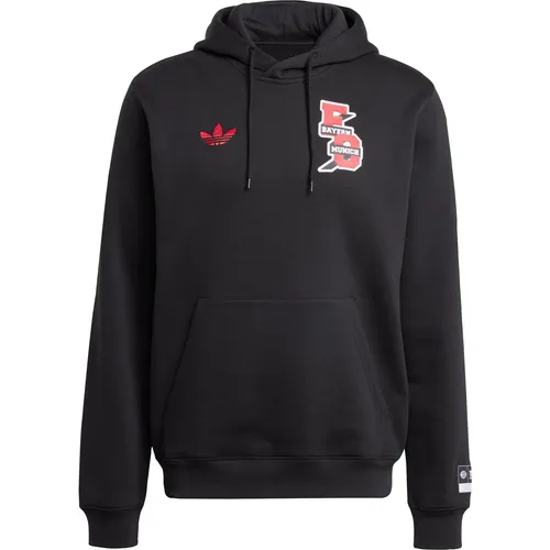 adidas FC Bayern München Hoodie Herren - Schwarz, Größe M - Stylischer Hoodie für FC Bayern München Fans; aus weichem Baumwollmix mit flauschiger Innenseite; bietet Komfort und Wärme; mit auffälligem Logo und großer Rückenprint; ideal für den Alltag und die Freizeit.