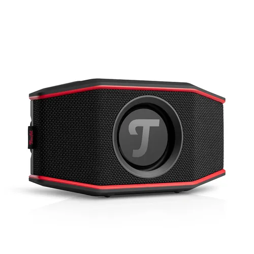 Teufel Rockster Go 2 Black & Red - Kompakter wasserdichter Bluetooth-Stereo-Speaker mit IP67-Schutz gegen Staub und Wasser, über 28 Stunden Akkulaufzeit und beeindruckender Dynamore® Technologie für ein starkes Klangerlebnis.