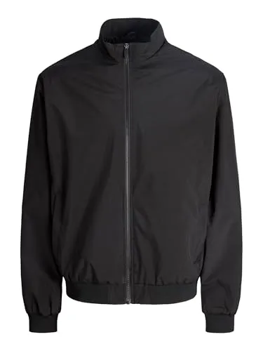 Jack & Jones Bomberjacke JJECHARGE STAND COLLAR BOMBER NOOS schwarz M (50) - Modische Bomberjacke mit Stehkragen für einen lässigen Look. Pflegeleichtes Material, ideal für den täglichen Einsatz und vielseitig kombinierbar.