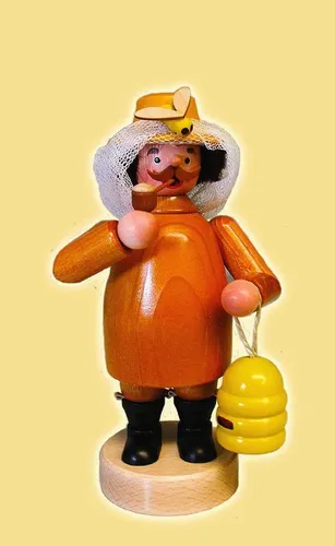 Räuchermann Wichtel Imker 20cm – Bunte Holzfigur - Traditioneller Räuchermann aus Holz mit einer Höhe von 20cm. Ideal für gemütliche Atmosphäre in Wohnzimmer, Küche oder Büro. Perfekt als einzigartiges Deko-Element.