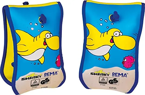 BEMA® Neopren-Schwimmflügel Sharky - Schwimmhilfen mit Lernkarten und virtuellem Schwimmkurs, perfekt für sicheres Lernen im Wasser und viel Spaß beim Schwimmen.