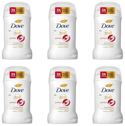 6x Dove Advanced Care Deo Stick go fresh Granatapfelduft Deodorant, 50ml
