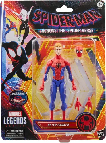 Marvel Legends Series Peter Parker - Action-Sammelfigur - Actionfiguren für Kinder, 15 cm große Peter Parker Figur aus Spider-Man: A New Universe, mit über 20 Bewegungspunkten und austauschbaren Accessoires für kreative Posen.