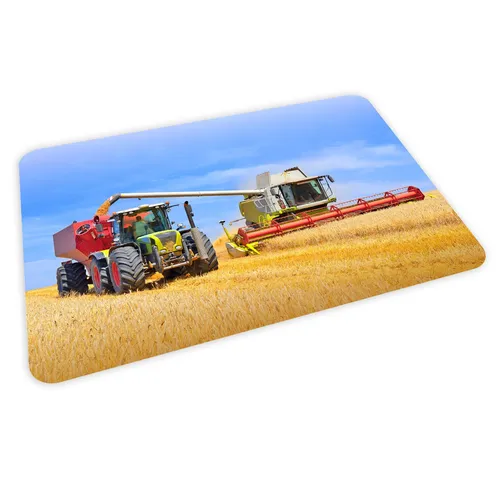 stabiles Vinyl Tischset Mähdrescher Kinder Platzset abwaschbar