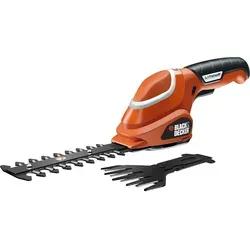 BLACK & DECKER GSL700 Akku-Strauch- und Grasschere 7,0 V - Heckenschere mit 2-in-1-Funktion: Ideal zum Trimmen von Rasen und Sträuchern. Leichtes Design, langer 60 Minuten Akku und einfaches Klingenwechsel-System für flexible Anwendung.