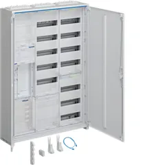 Hager ZB33SEF157 Komplettschrank - 1-Zähler Komplettschrank mit 3 Feldern und 63 A Bemessungsstrom, ideal für vielseitige Montagearten und bietet Schutzart IP44.