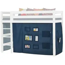 Hoppekids Vorhang Mittelhochbett 90x200  Creator , blau , Maße (cm): B: 380 H: 108